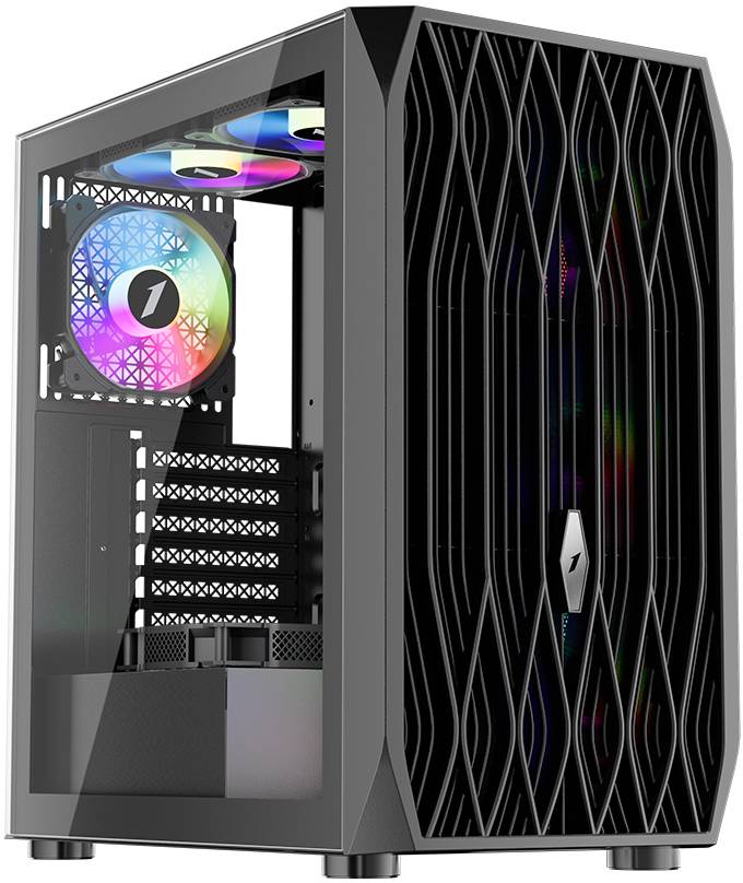Корпус 1stPlayer ARIYA AY7 Black (AY7-BK-4F1), без БП, ATX