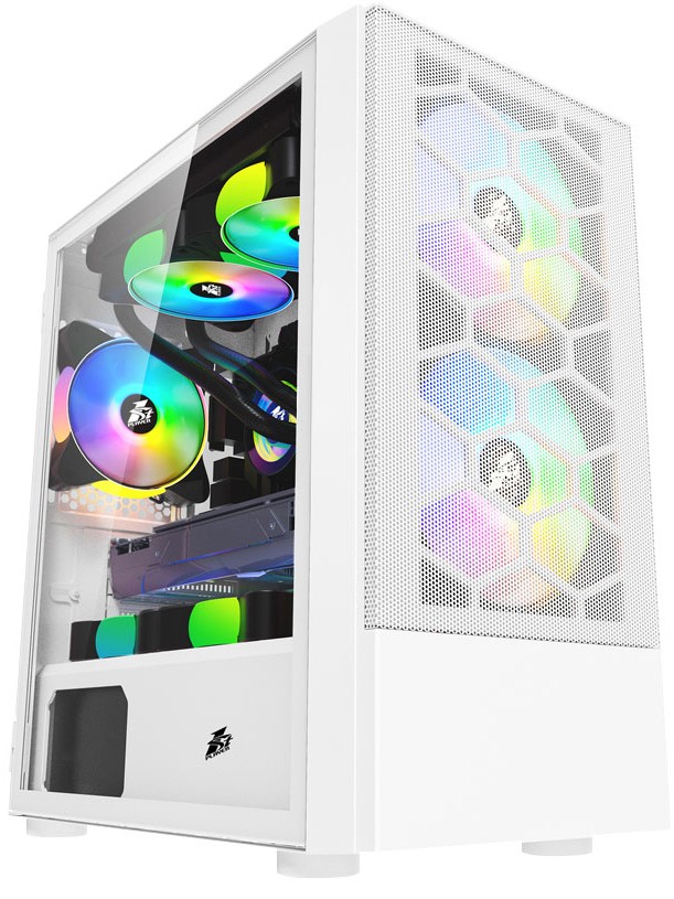 Корпус 1stPlayer FIREBASE X4-M White X4-M-WH-2F1P-W-1F1-W, без БП, mATX