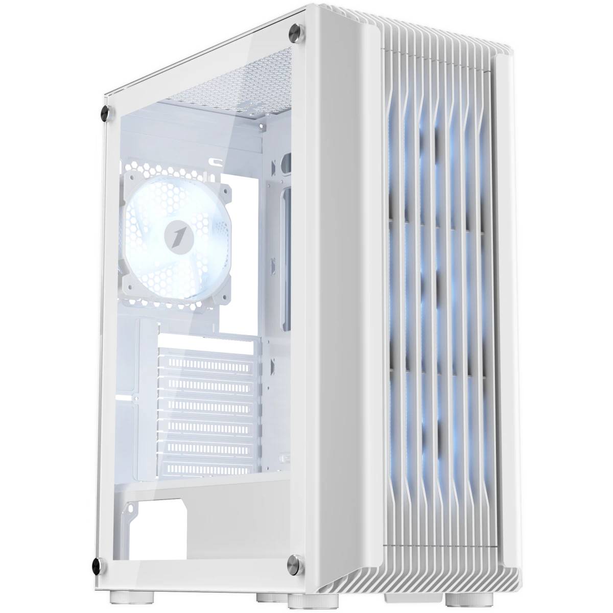 Корпус 1stPlayer BULLET HUNTER H6 ARGB White H6-WH-4F7-W, без БП, ATX