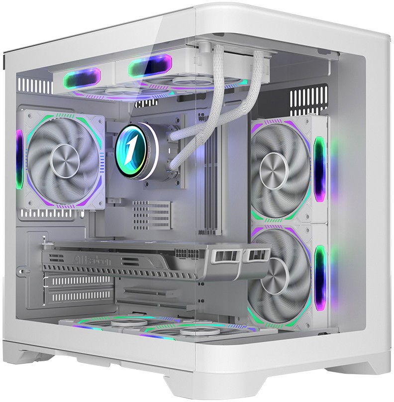 Корпус 1stPlayer UVIEW UV5 White UV5-WH, без БП, mATX