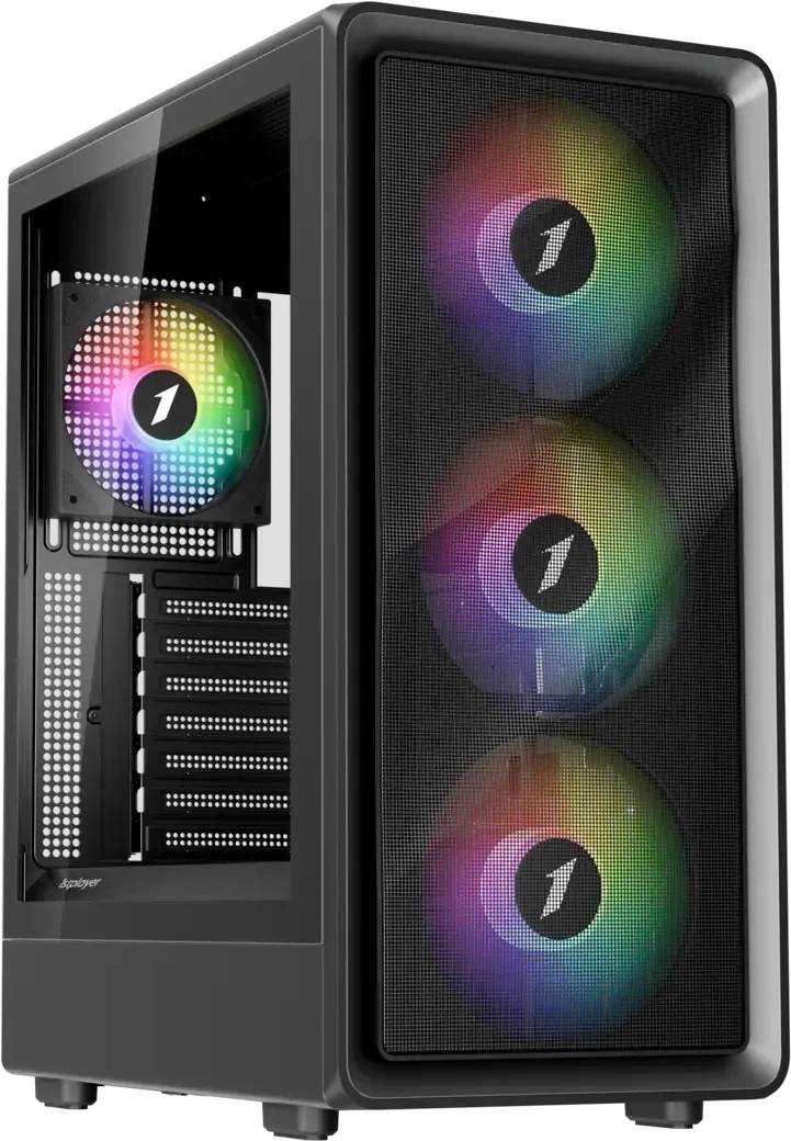Корпус 1STPLAYER WA7 Black (WA7-BK-3FA7-14-1FA7), без БП, ATX
