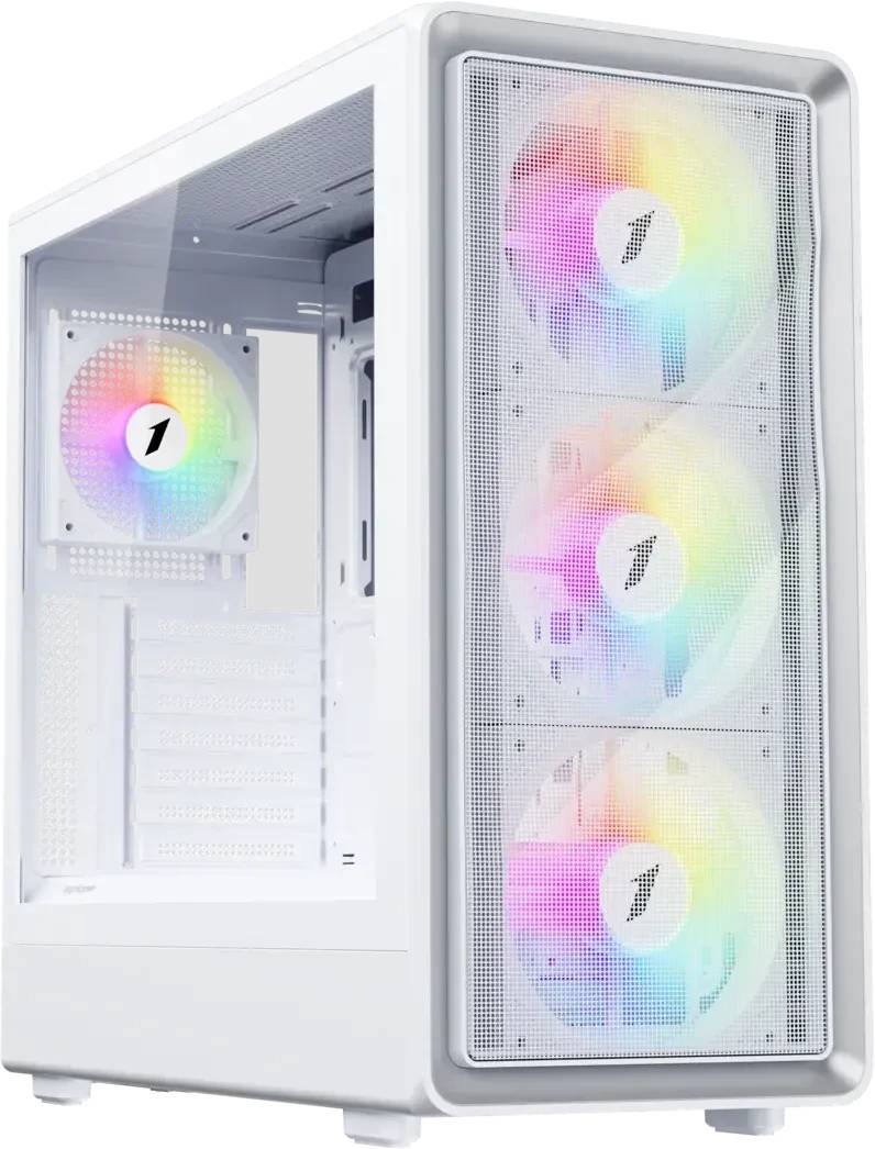 Корпус 1STPLAYER WA8 White (WA8-WH-3FA7-14-W-1FA7-W), без БП, ATX