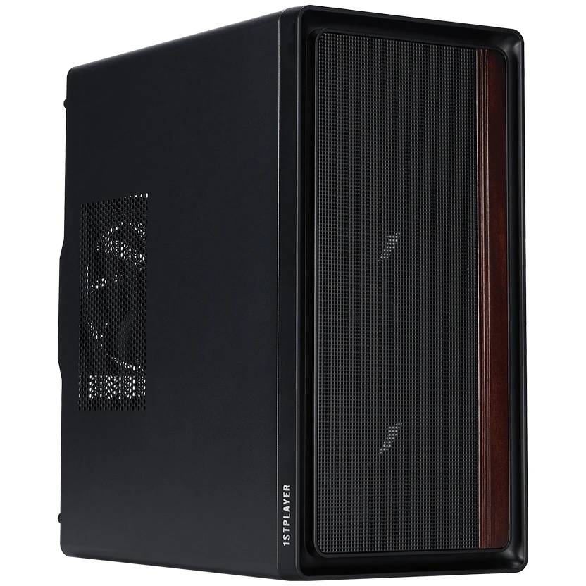 Корпус 1stPlayer WD1 Black (WD1-BK-3F), без БП, mATX