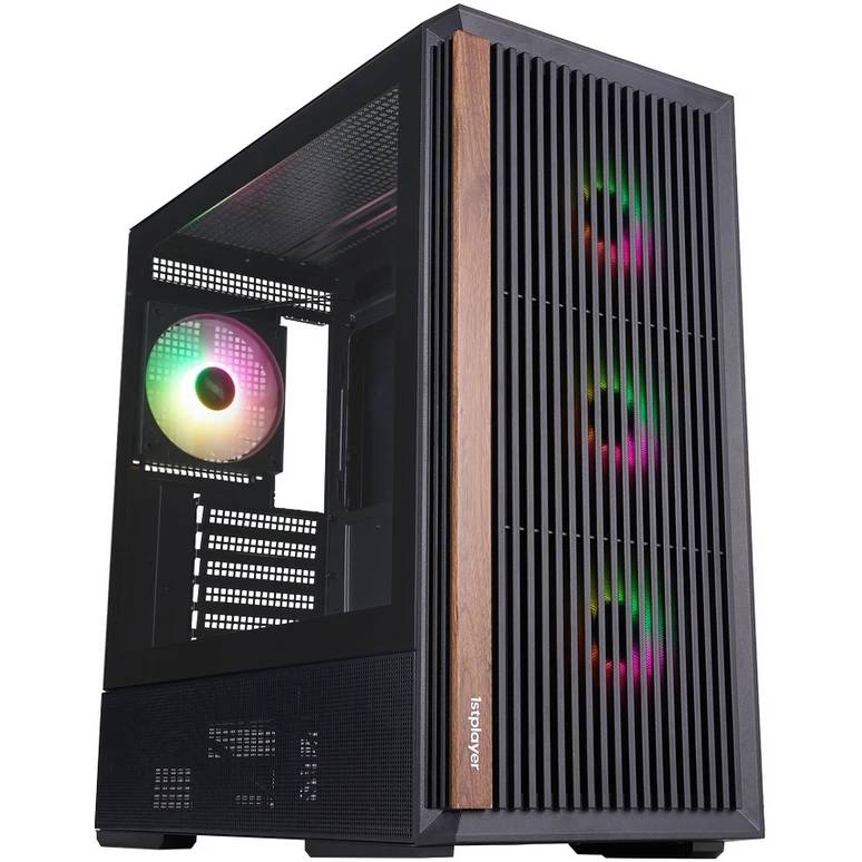 Корпус 1stPlayer WD7 Black (WD7-BK-4FA7-2FA7R), без БП, ATX