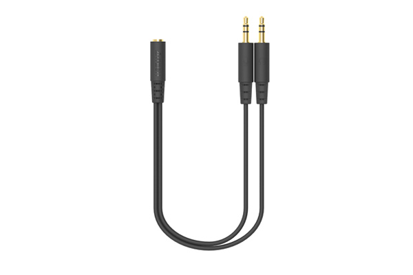 Кабель адаптер 2xJack3.5 (M) - Jack3.5 4pin (F) A4Tech AD-4P, 0.2м, черный