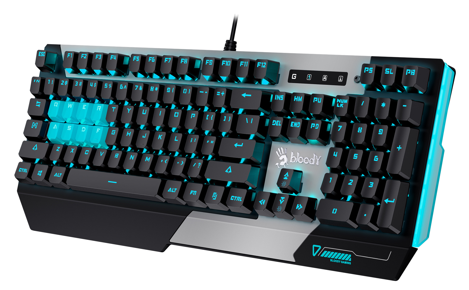 Клавиатура A4Tech Bloody B865, серый/черный
