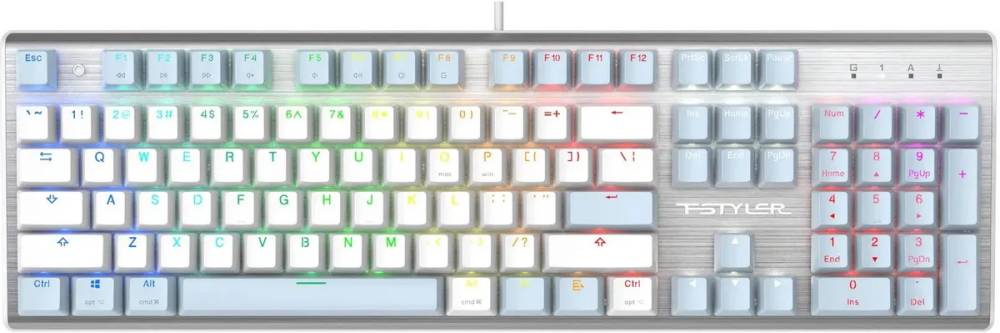 Клавиатура A4Tech Fstyler FS100 Neon, белый-синий
