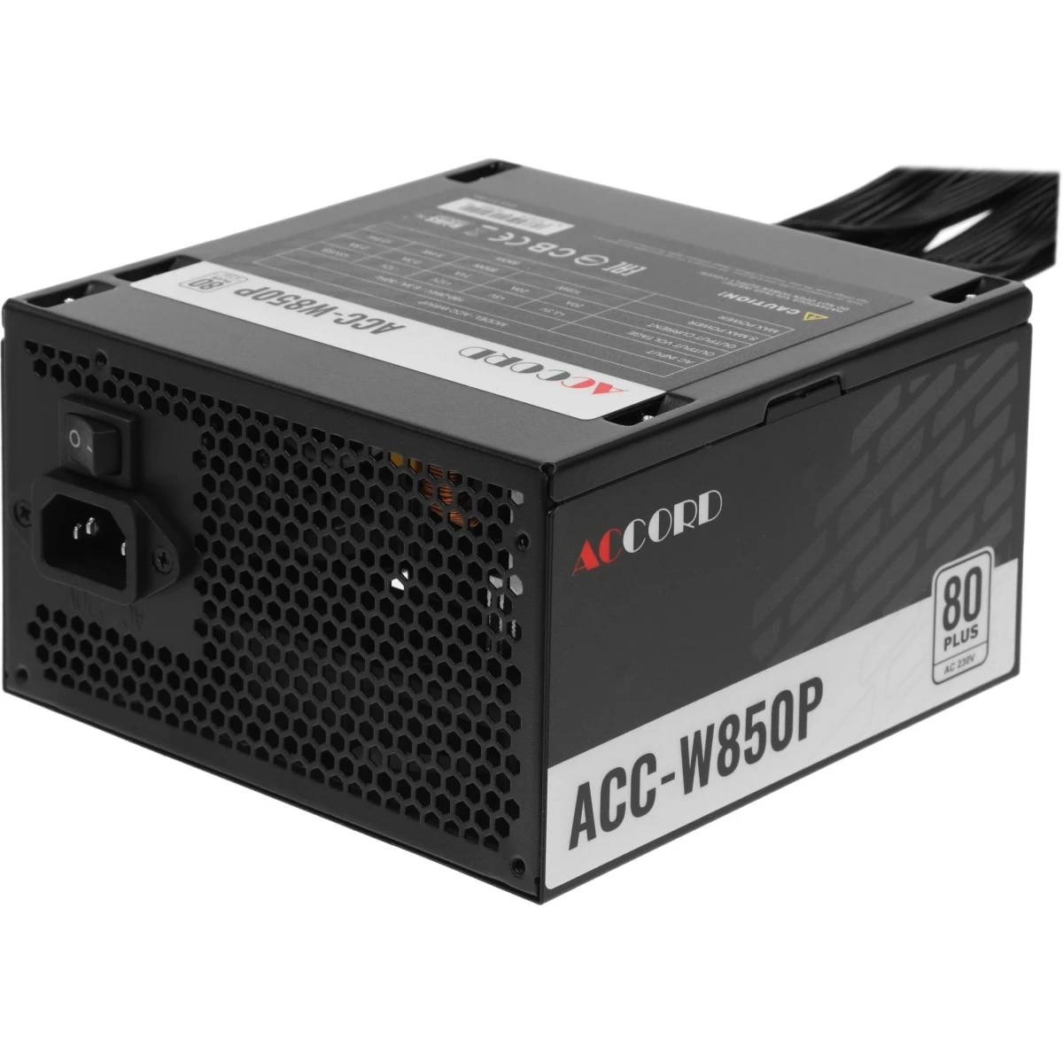 Блок питания 850Вт, Accord ACC-W850P, 80 Plus White, ATX