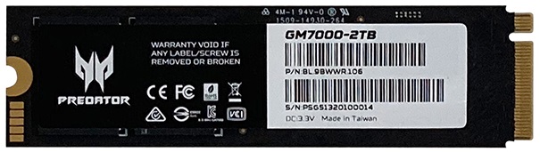 2Tb SSD Acer Predator GM7000 BL.9BWWR.106, (7400/6700), NVMe M.2