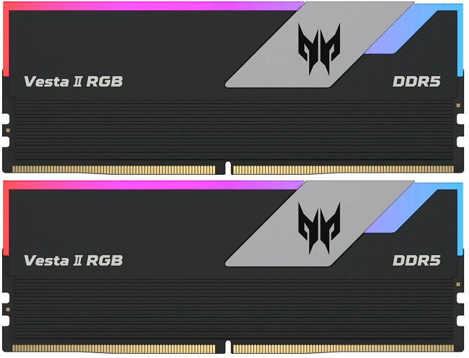 Оперативная память 32Gb Acer Predator Vesta II RGB Black VESTA2-32GB-6600-1R8-V2 BL.9BWWR.359, DDR V, PC-52800, 6600MHz, kit 2x16Gb