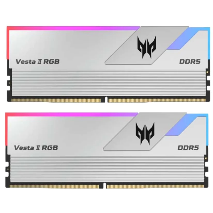 Оперативная память 64Gb Acer Predator Vesta II RGB Silver BL.9BWWR.365, DDR V, PC-51200, 6400MHz, kit 2x32Gb
