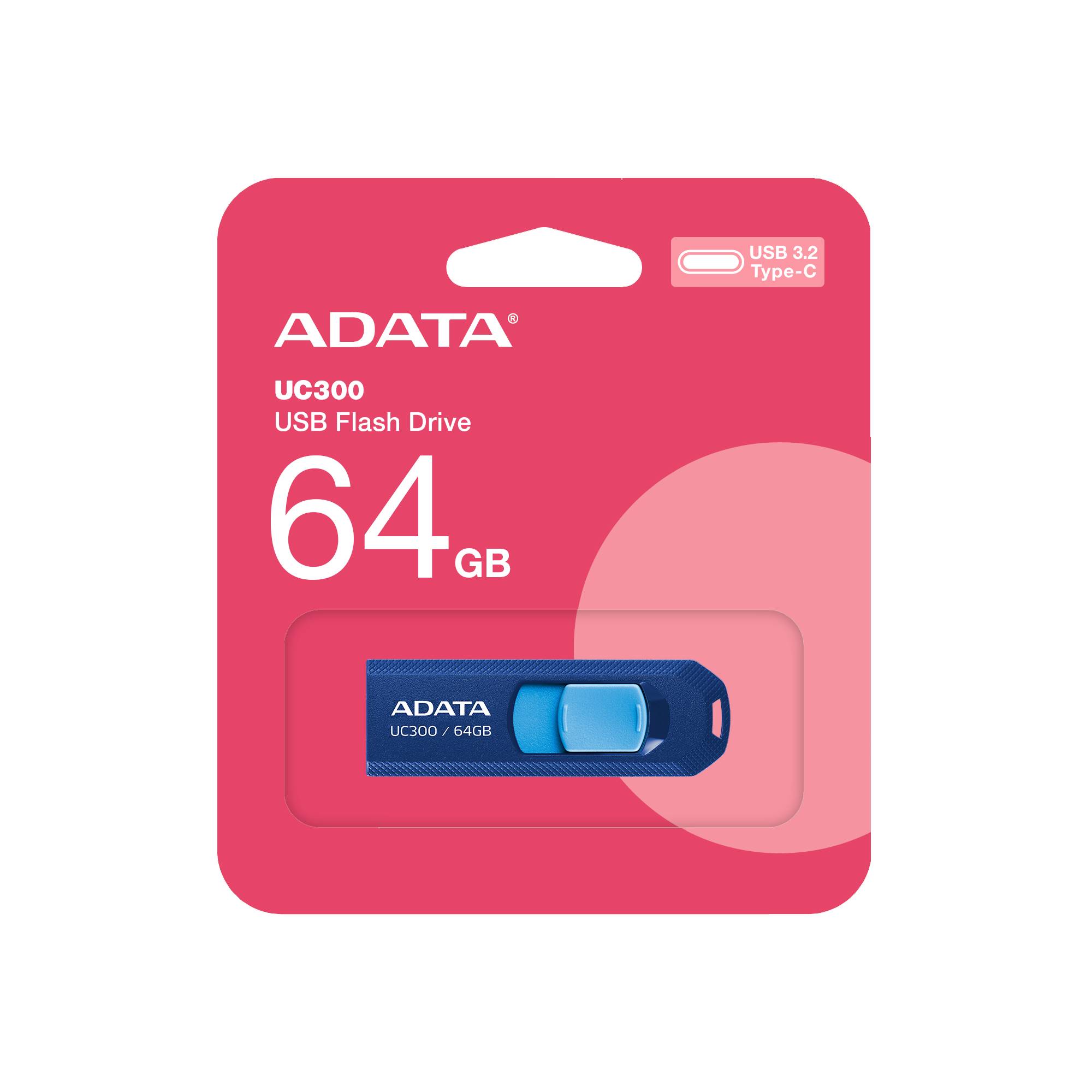 64Gb AData UC300 ACHO-UC300-64G-RNB/BU, USB3.2 Type-C, Blue/Light Blue