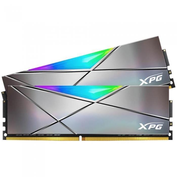 Оперативная память 32Gb AData XPG Spectrix D50 RGB Grey AX4U413316G19J-DT50, DDR IV, PC-33000, 4133MHz, kit 2x16Gb
