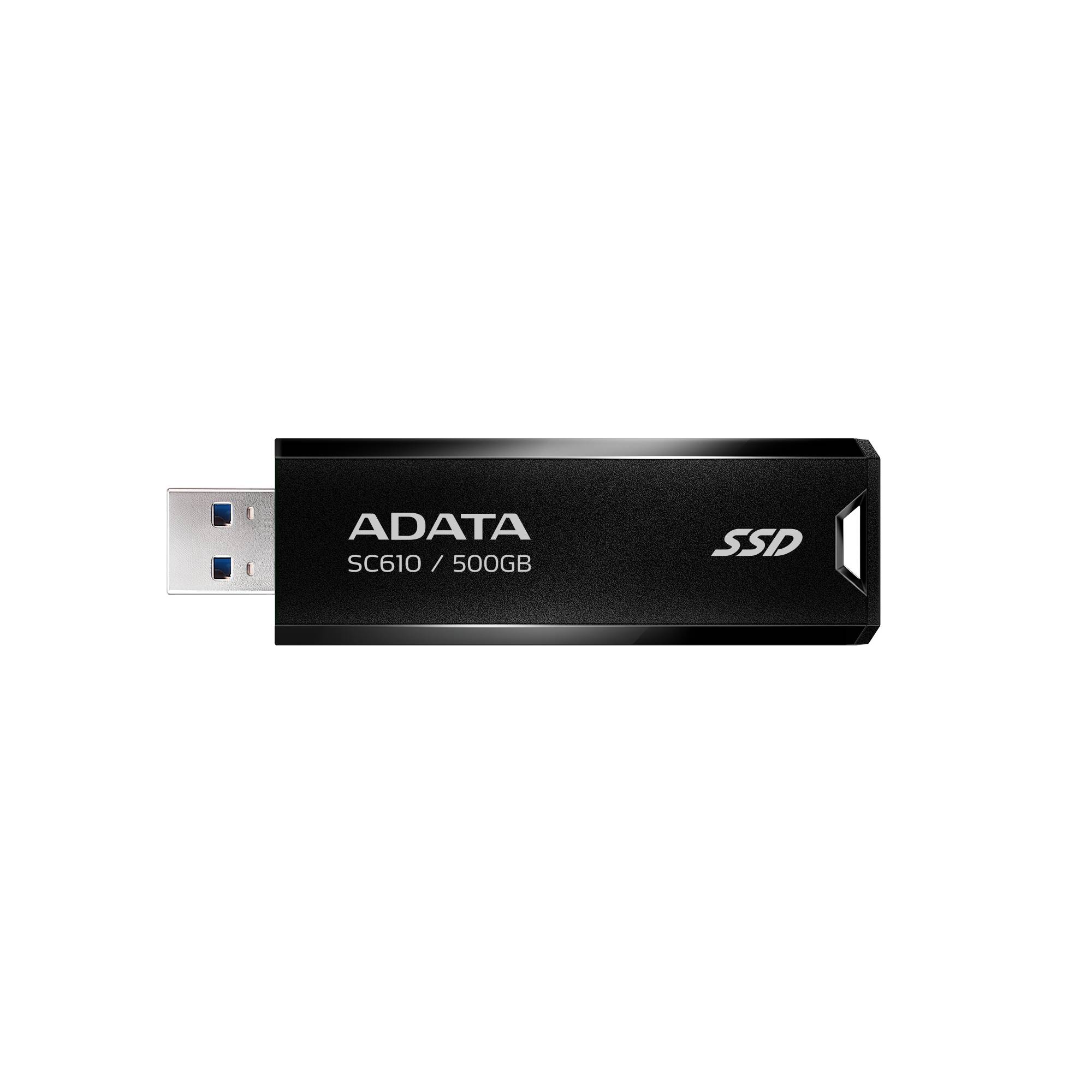 Внешний SSD 500Gb AData SC610 SC610-500G-CBK/RD, USB3.2, Black/Red