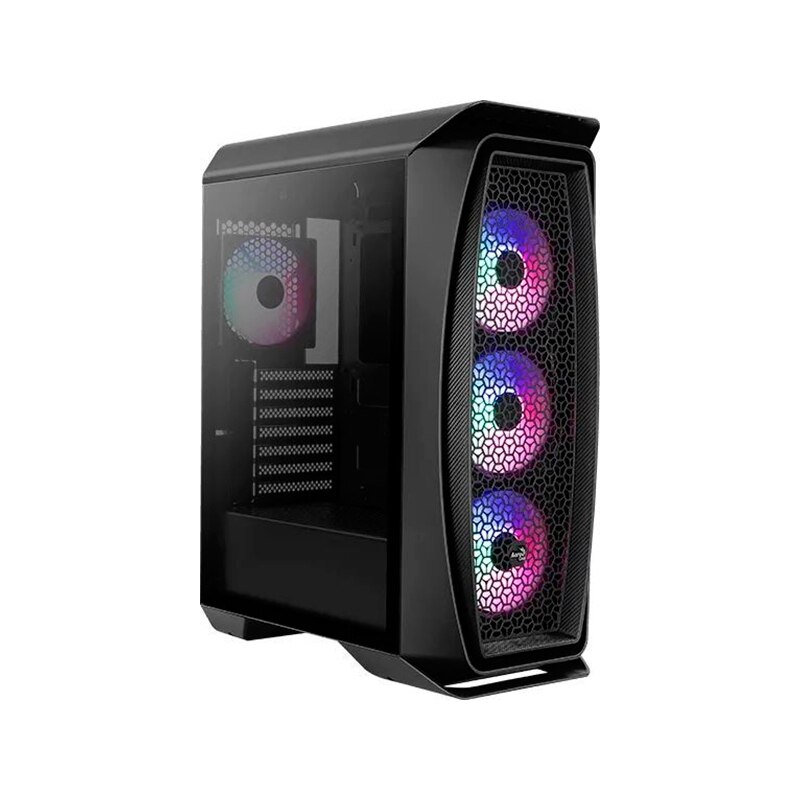 Корпус AeroCool Aero One Frost-G-BK-v1 черный, без БП, ATX