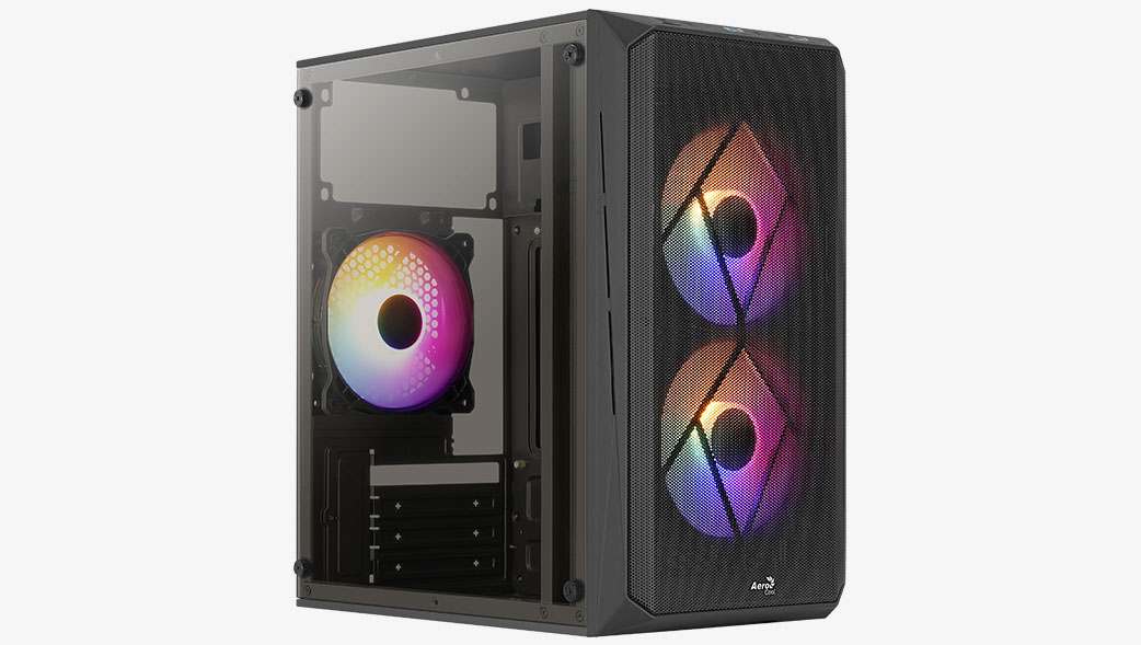 Корпус Aerocool CS-107-A-BK-v2, без БП, mATX