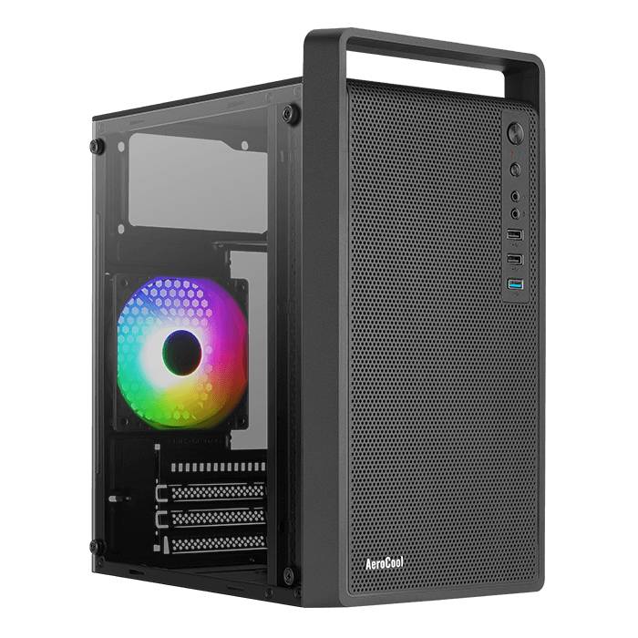 Корпус AeroCool CS-109-G-BK-v1, без БП, mATX