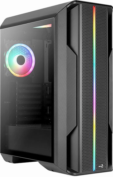 Корпус Aerocool Splinter Duo-G-BK-v1, без БП, ATX, черный
