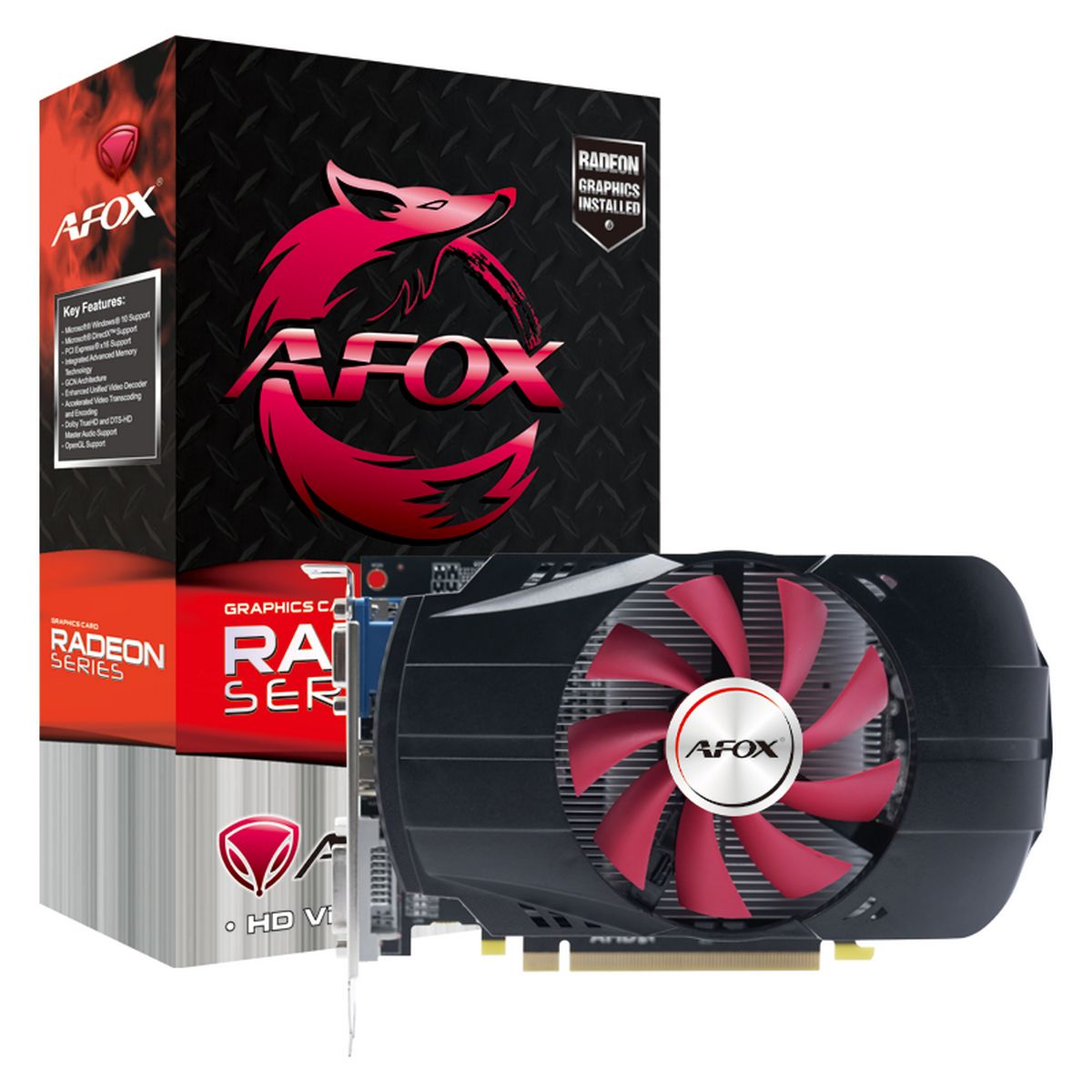 Видеокарта Radeon R7 350, 2Gb GDDR5 128bit, Afox AFR7350-2048D5H4-V5, RTL