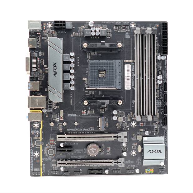 Материнская плата Afox B550-MA-V2, AM4, (VGA, DVI, HDMI), 4xDDR IV, mATX