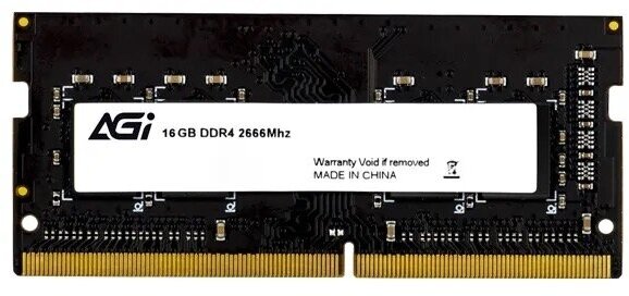Оперативная память для ноутбука 16Gb AGI SD138 AGI266616SD138, SODIMM DDR IV, PC-21300, 2666MHz