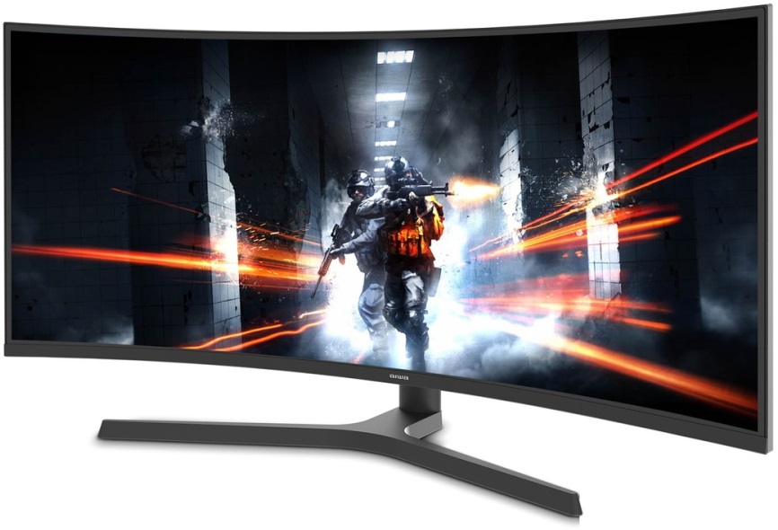 Монитор 34" Aiwa MP340G-Y Black, 3440x1440, VA, 165Hz, Speakers (2xHDMI, 2xDP)