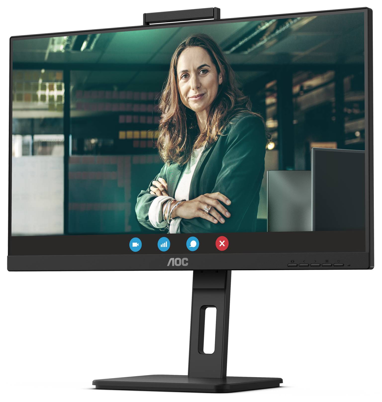 Монитор 23.8" AOC 24P3QW, 1920x1080, IPS, 75Hz, Speakers, Webcam (2xHDMI, DP)