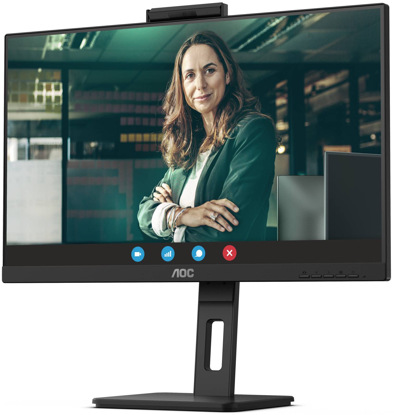Монитор 27" AOC Q27P3QW, 2560x1440, IPS, 75Hz, Speakers, Webcam (2xHDMI, DP)