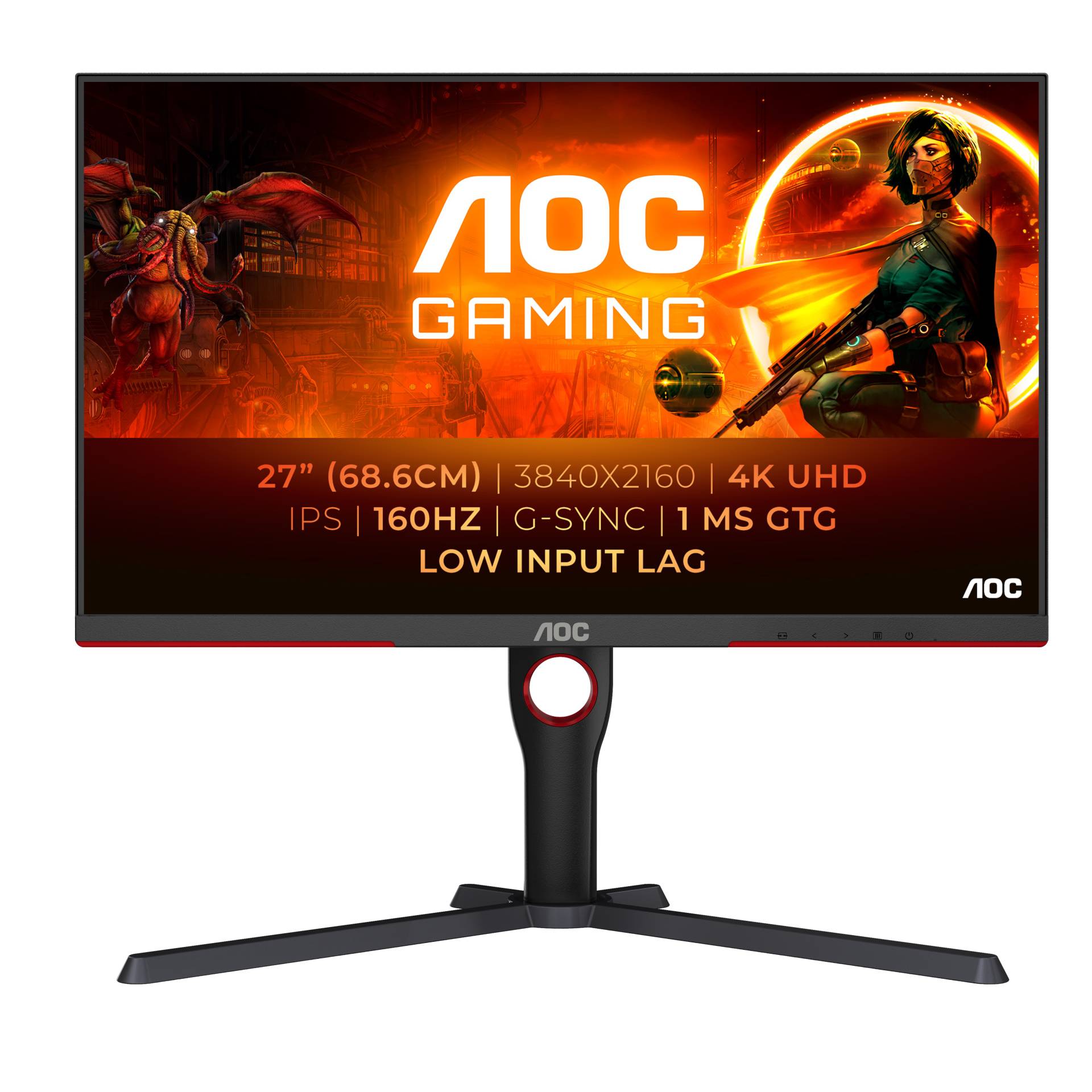 Монитор 27" AOC LCD U27G3X, 3840x2160, IPS, 160Hz, (HDMI, DP)