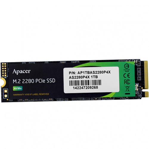 1Tb SSD Apacer AS2280P4X AP1TBAS2280P4X, (2100/1700), NVMe M.2, OEM
