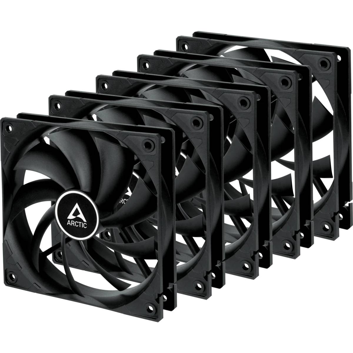 Вентилятор 12x12см Arctic Cooling F12 PWM Black 5 Pack (ACFAN00145A), 5шт