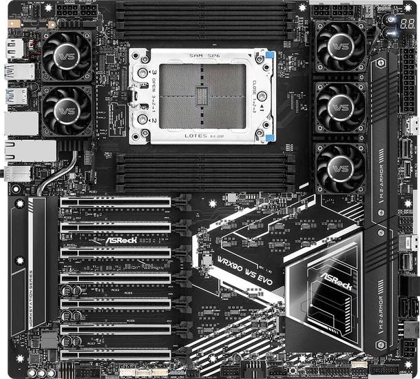Материнская плата ASRock WRX90 WS EVO, TR5, (DP), 8xDDR V, SSI EEB
