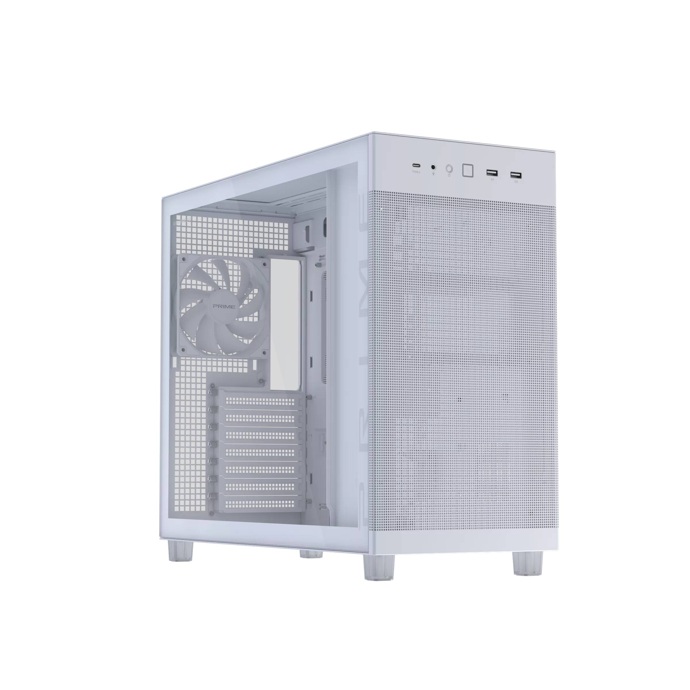 Корпус Asus Prime AP303 TG White 90DC00V3-B39010, без БП, ATX