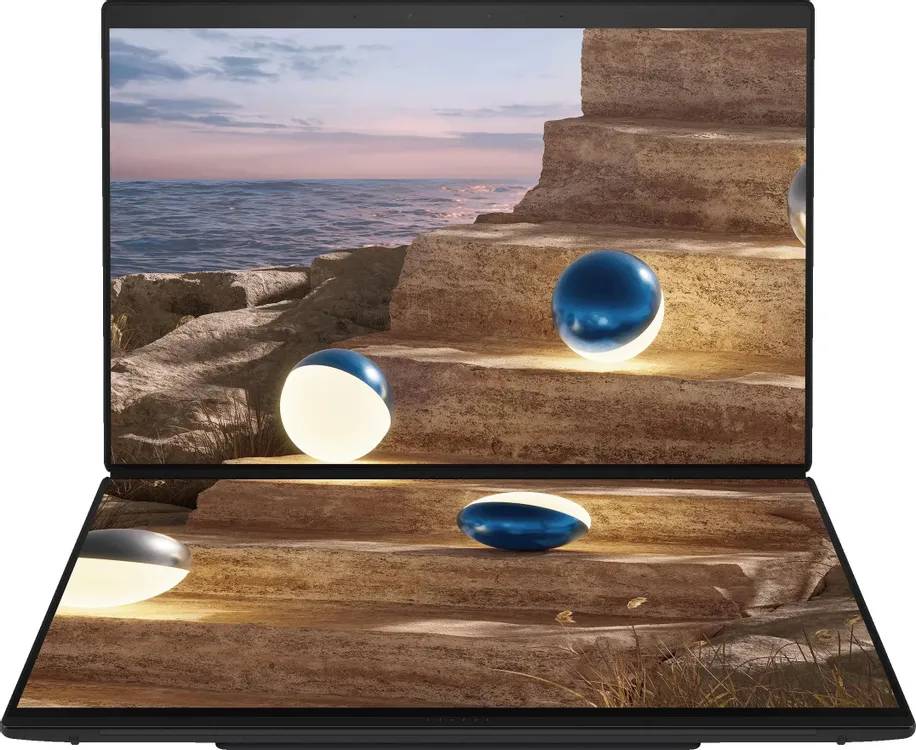 Ноутбук Asus ZenBook Duo UX8407AA-SN363X, 14" OLED Touch, Core Ultra 9 386H/ 32Gb/ 1TbSSD/ W11/ Gray (90NB16V1-M00L90)