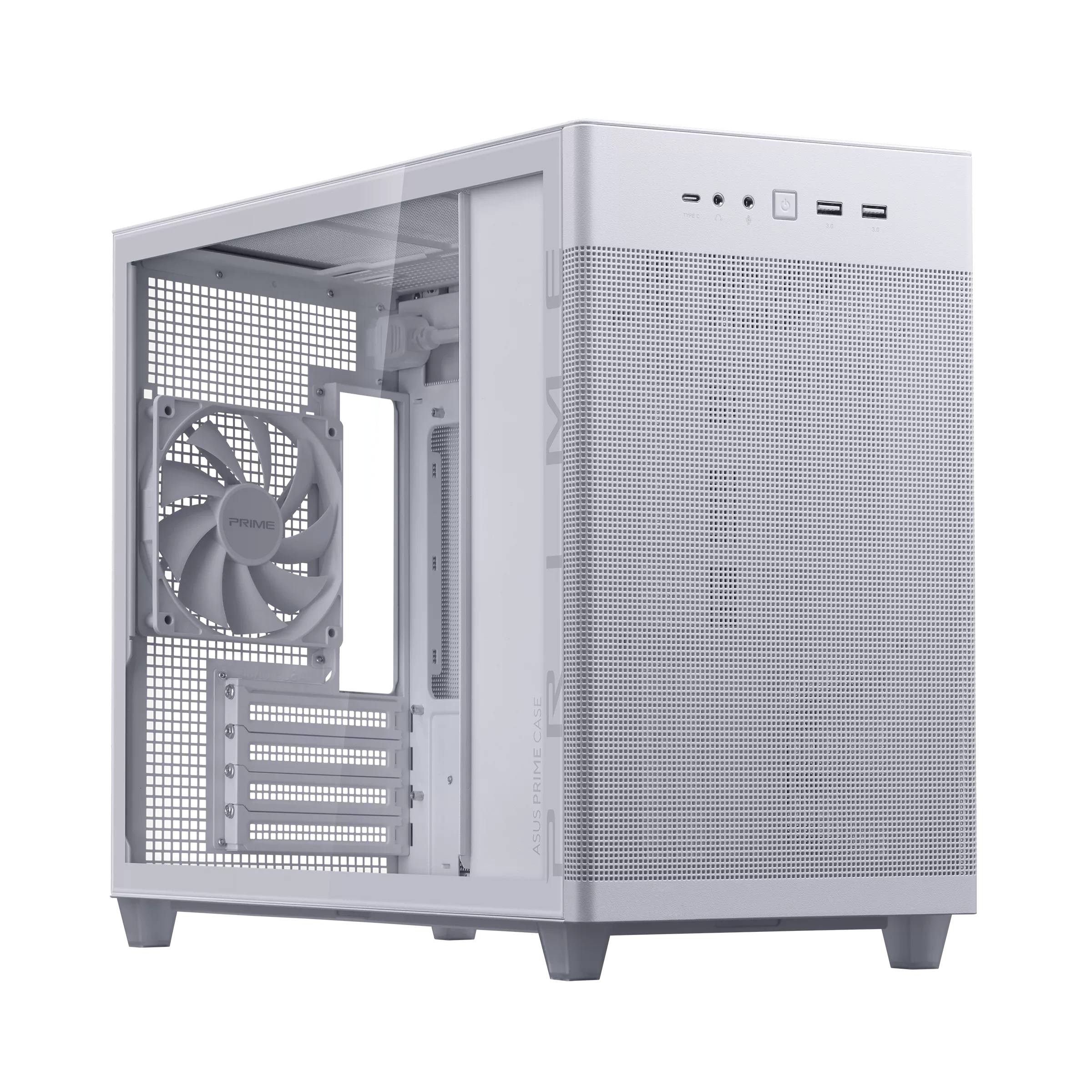 Корпус Asus Prime AP201 TG White 90DC00G3-B39010, без БП, mATX