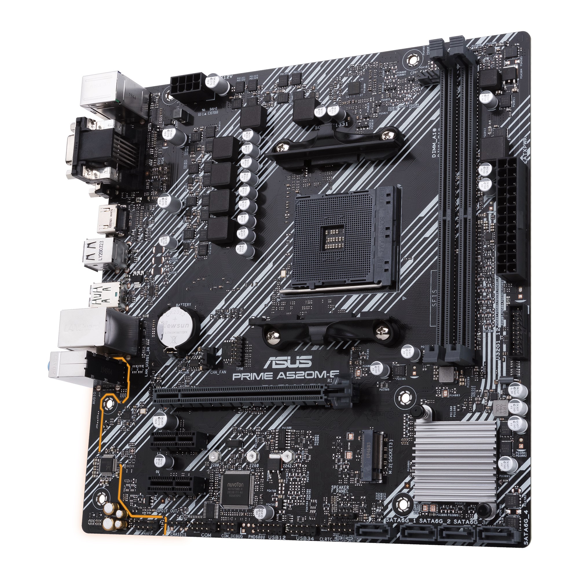 Материнская плата Asus Prime A520M-E/CSM, AM4, (VGA, DVI, HDMI), 2xDDR IV, mATX