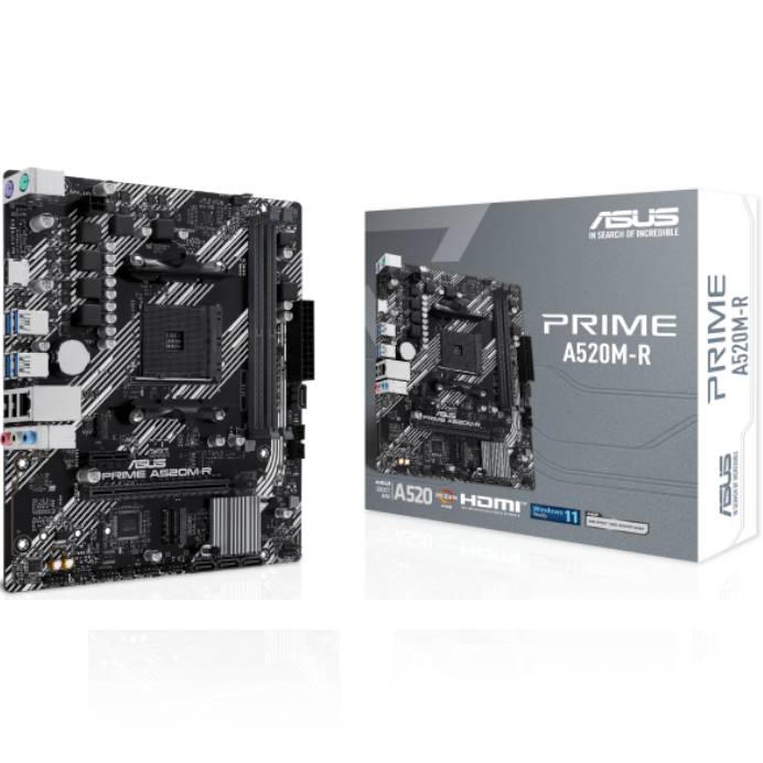 Материнская плата Asus Prime A520M-R, AM4, (HDMI), 2xDDR IV, mATX