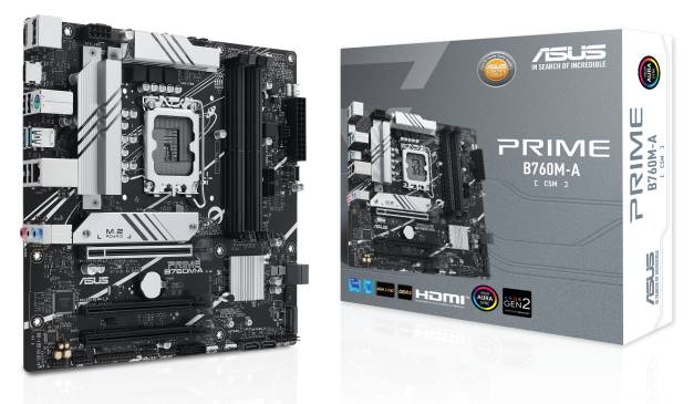 Материнская плата Asus Prime B760M-A-CSM, LGA1700, (2xHDMI, DP), 4xDDR V, mATX