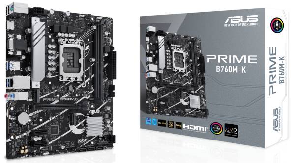 Материнская плата Asus Prime B760M-K, LGA1700, (VGA, HDMI), 2xDDR V, mATX