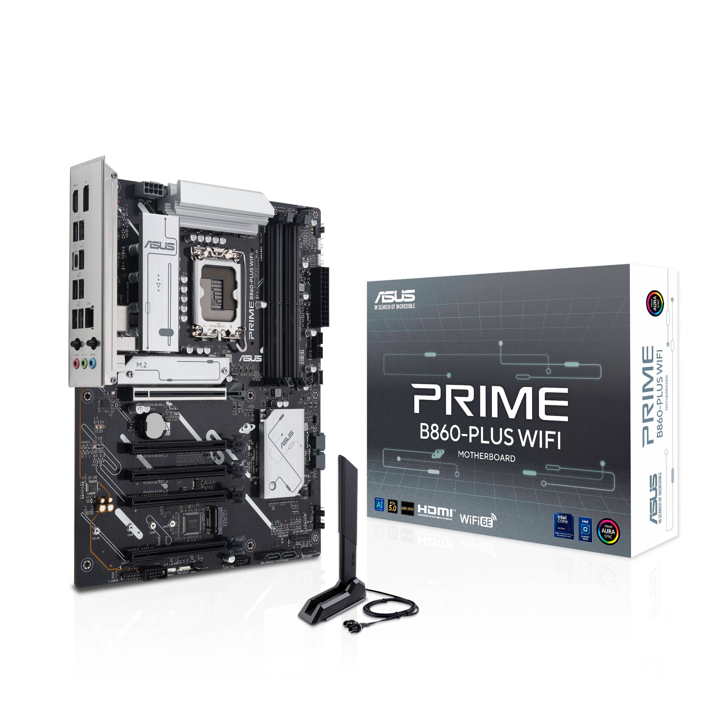 Материнская плата ASUS PRIME B860-PLUS WIFI, LGA1851, (HDMI, DP), 4xDDR V, ATX
