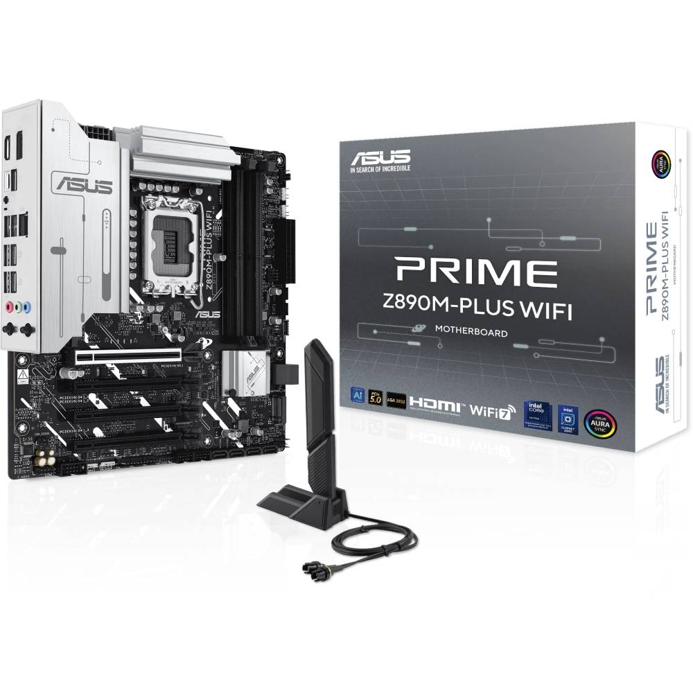 Материнская плата ASUS PRIME Z890M-Plus WiFi, LGA1851, (HDMI, DP), 4xDDR V, ATX