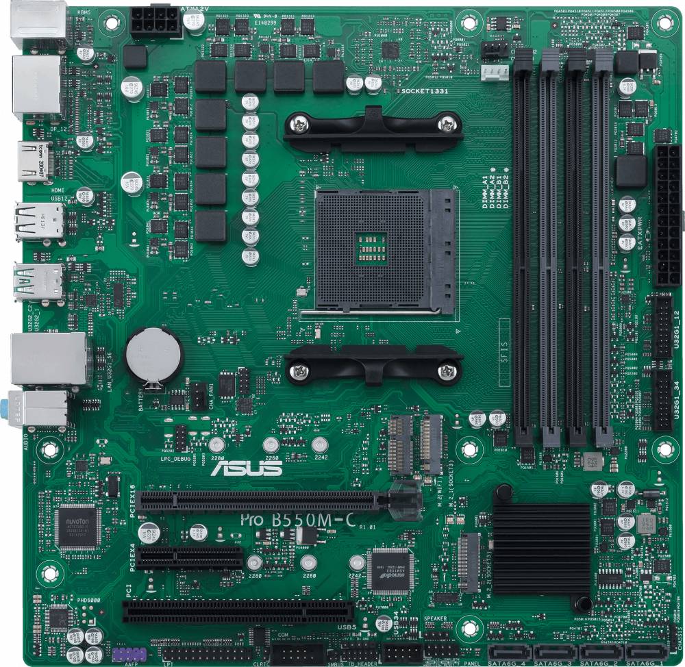 Материнская плата Asus PRO B550M-C/CSM, AM4, (HDMI, DP), 4xDDR IV, mATX
