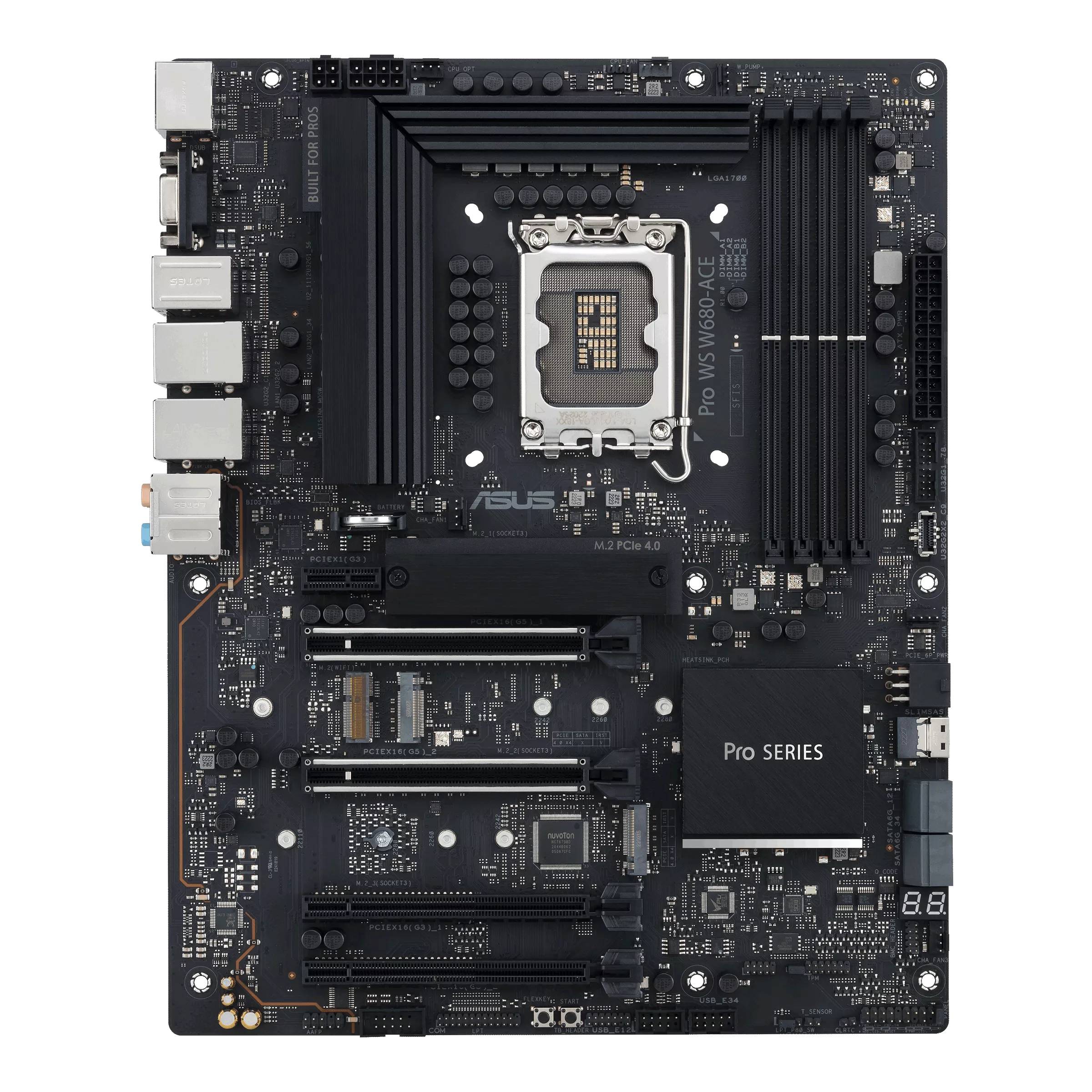 Материнская плата Asus Pro WS W680-ACE, LGA1700, (VGA, HDMI, DP), 4xDDR V, ATX
