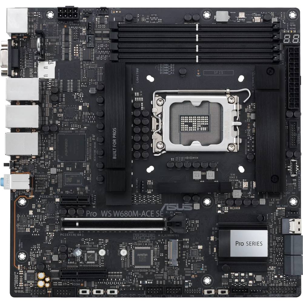 Материнская плата Asus Pro WS W680M-ACE SE, LGA1700, (VGA, HDMI, DP), 4xDDR V, mATX