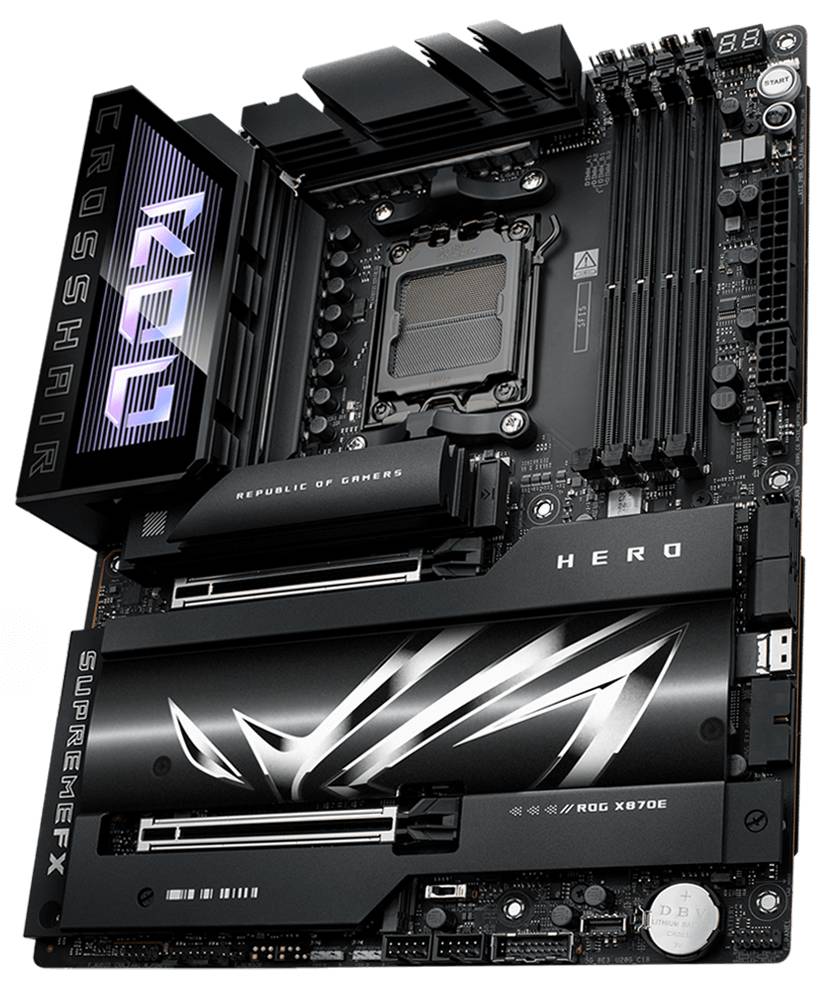Материнская плата Asus ROG CROSSHAIR X870E HERO, AM5, (HDMI), 4xDDR V, ATX