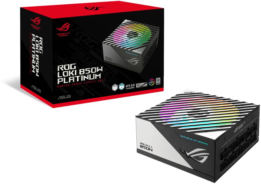 Блок питания 850Вт, Asus ROG-LOKI-850P-SFX-LGAMING, 80 Plus Platinum, APFC, SFX-L (90YE00N3-B0NA00)