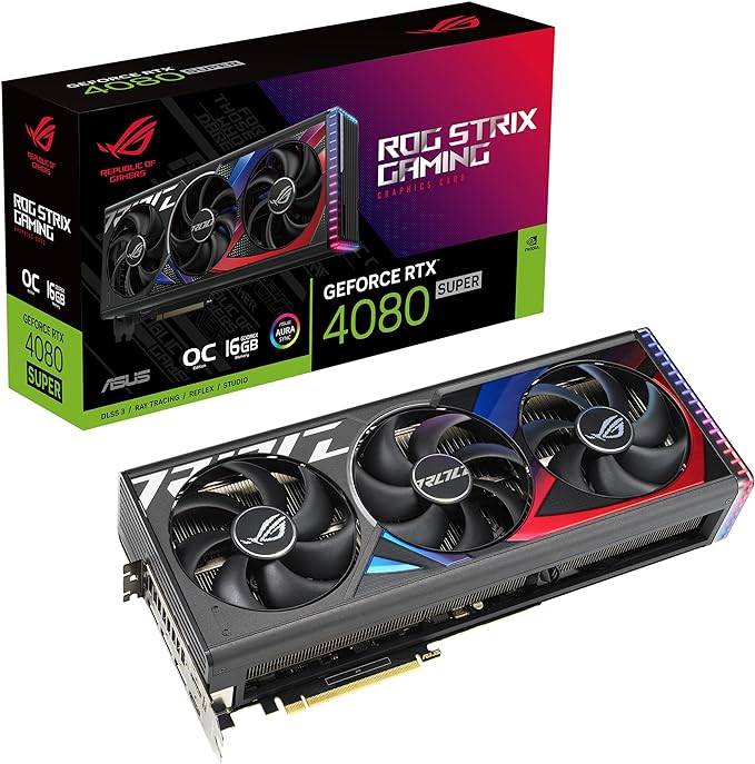 Видеокарта GeForce RTX 4080 Super, 16Gb GDDR6X 256bit, Asus ROG-STRIX-RTX4080S-O16G-GAMING, RTL
