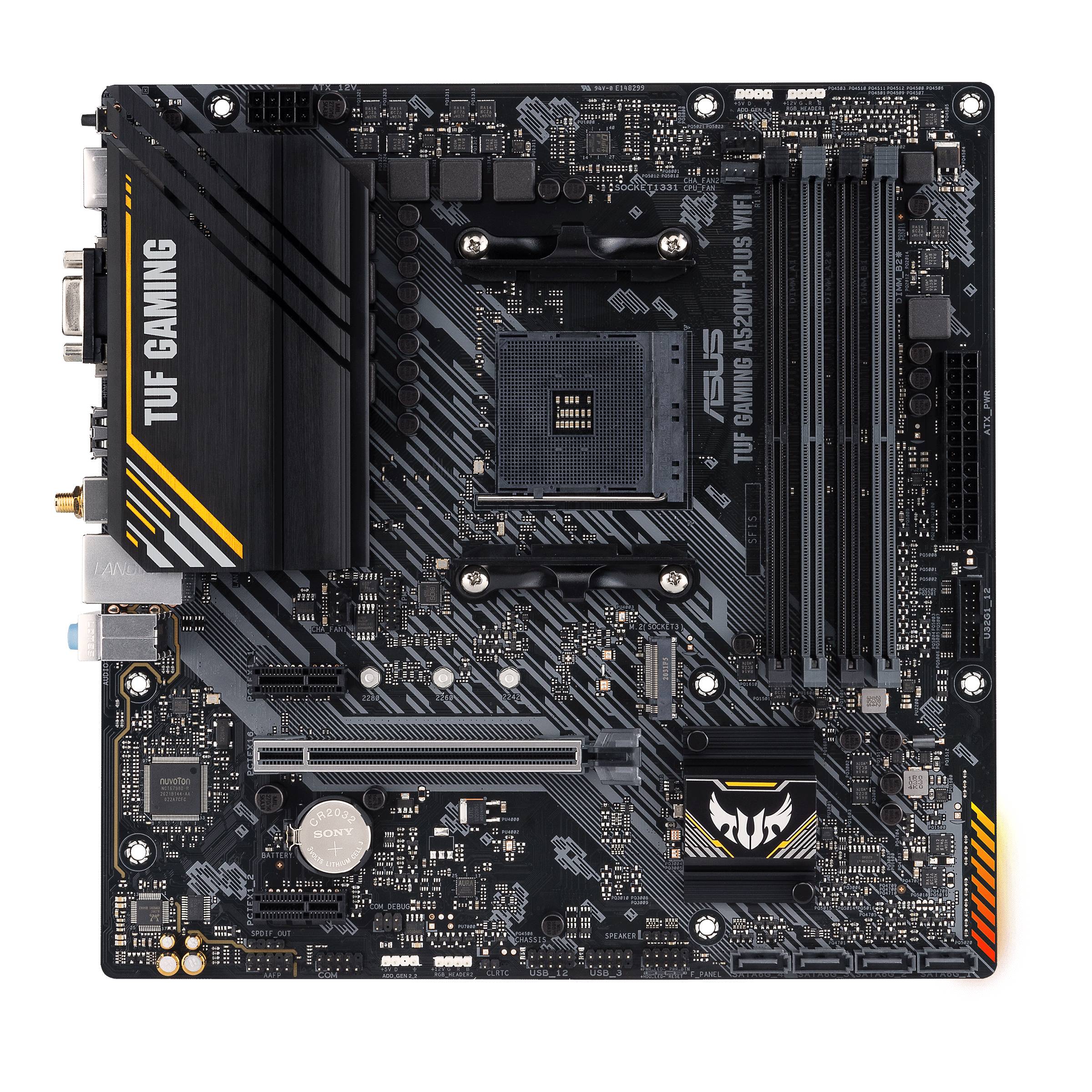 Материнская плата Asus TUF Gaming A520M-Plus WiFi, AM4, (VGA, HDMI, DP), 4xDDR IV, mATX