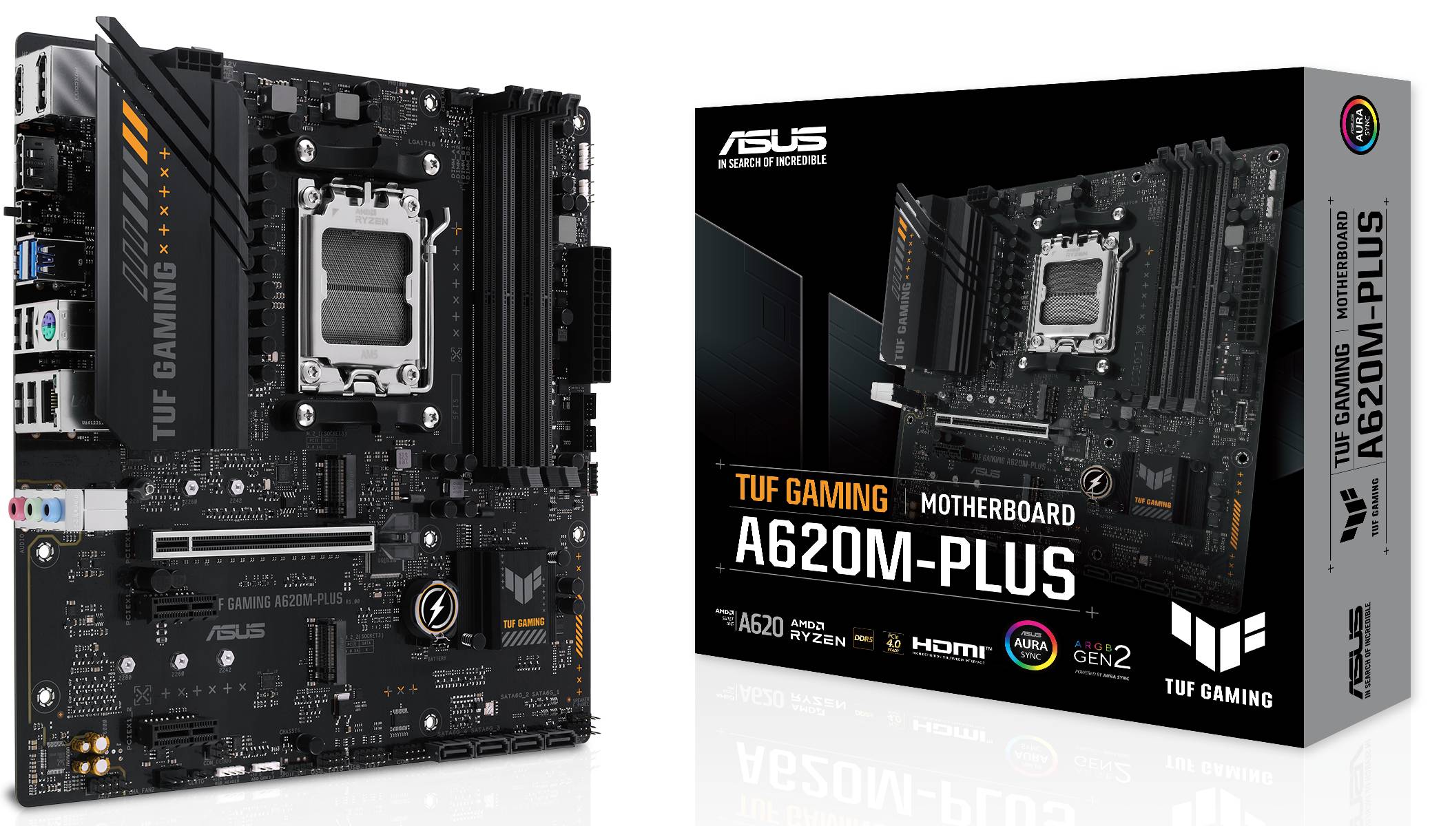 Материнская плата Asus TUF GAMING A620M-PLUS, AM5, (HDMI, 2xDP), 4xDDR V, mATX