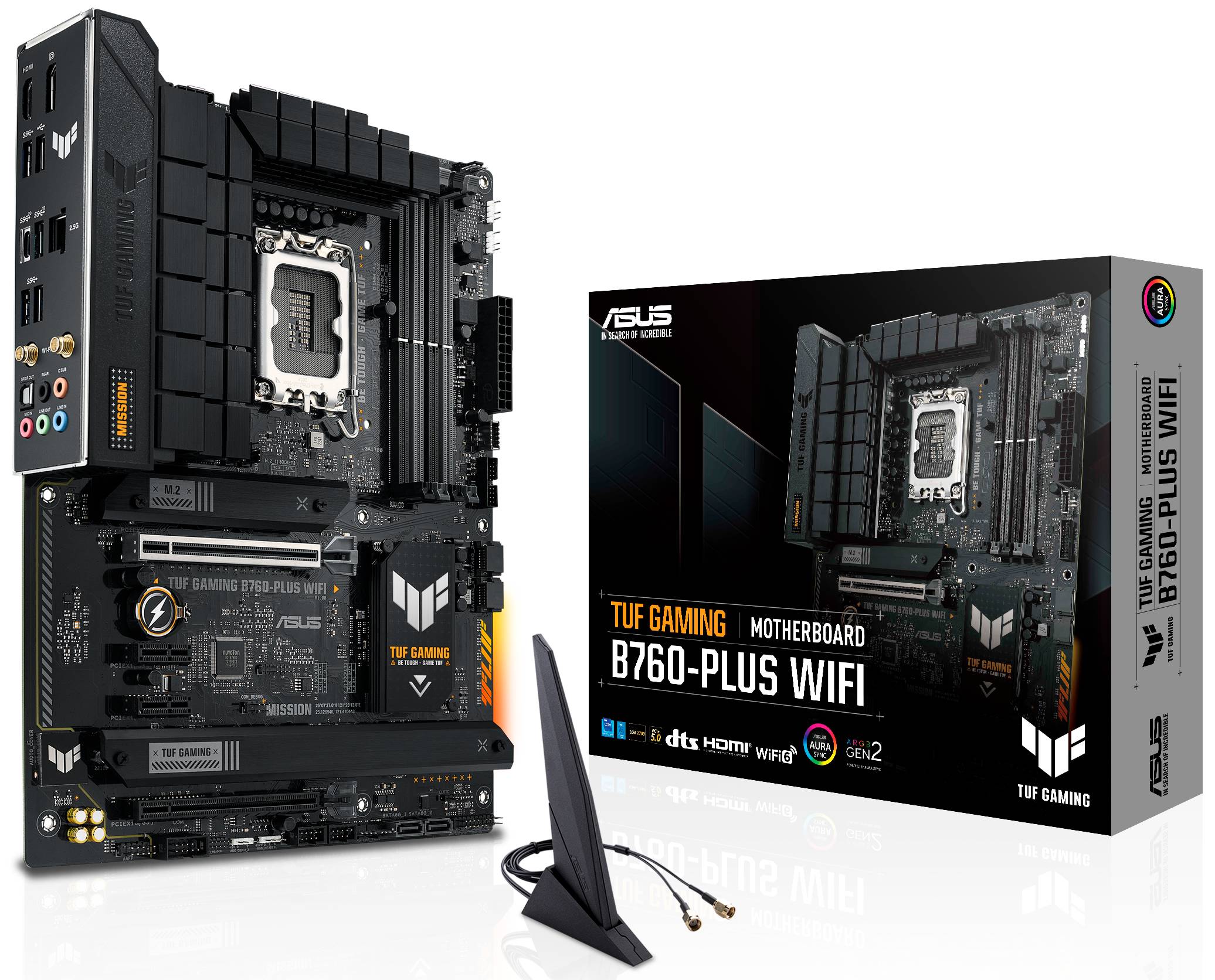 Материнская плата Asus TUF Gaming B760-Plus WiFi, LGA1700, (HDMI, DP), 4xDDR V, ATX